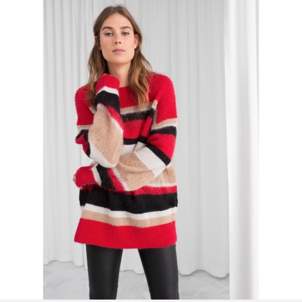 & Other Stories Red Striped Sweater